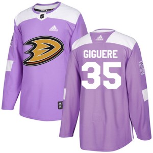 Youth Anaheim Ducks Jean-Sebastien Giguere Adidas Authentic Fights Cancer Practice Jersey - Purple