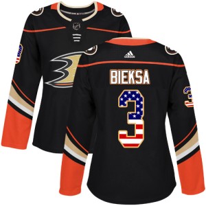 Women's Anaheim Ducks Kevin Bieksa Adidas Authentic USA Flag Fashion Jersey - Black