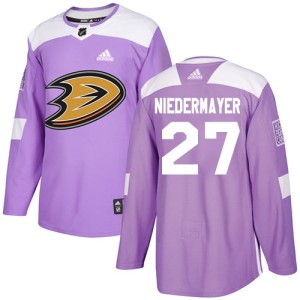Men's Anaheim Ducks Scott Niedermayer Adidas Authentic Fights Cancer Practice Jersey - Purple