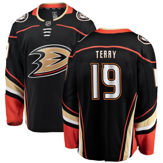 Men's Anaheim Ducks Troy Terry Fanatics Branded Breakaway Home Jersey - Black