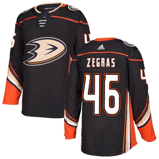 Men's Anaheim Ducks Trevor Zegras Adidas Authentic Home Jersey - Black